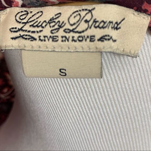 Lucky brand floral semi sheer boho top blouse - Picture 6 of 6